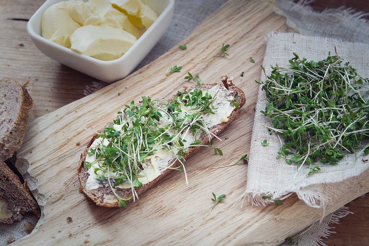 cress green cress bread free photo