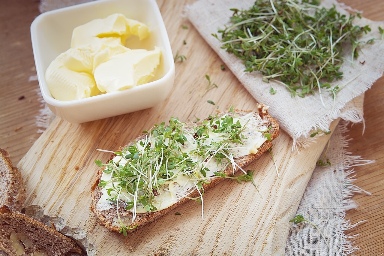 cress green cress bread free photo