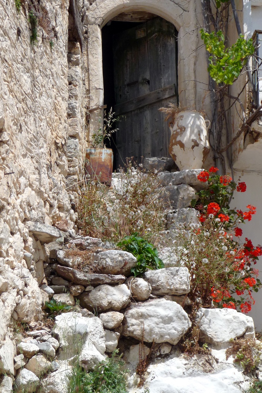 crete greece stairs free photo