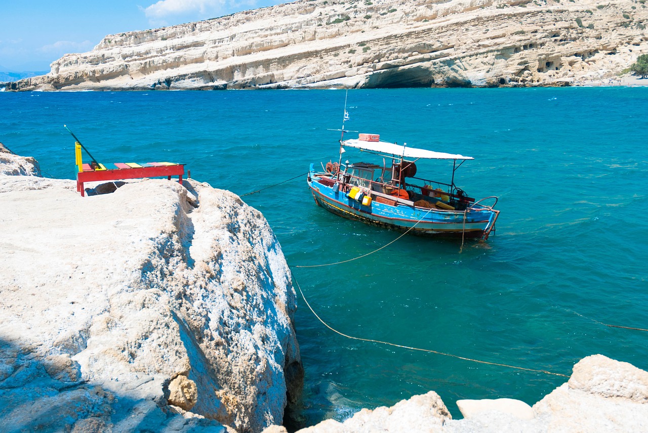 crete matala sea free photo