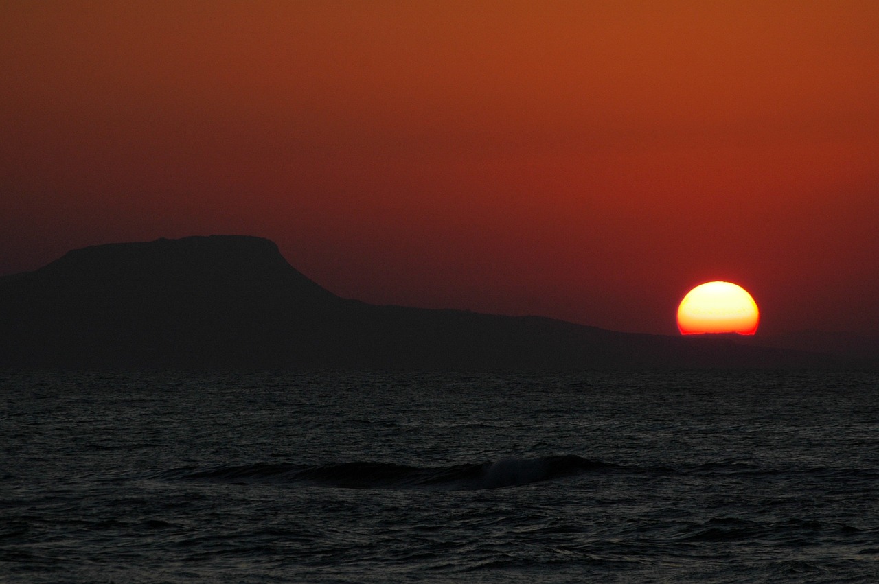 crete sunset greece free photo