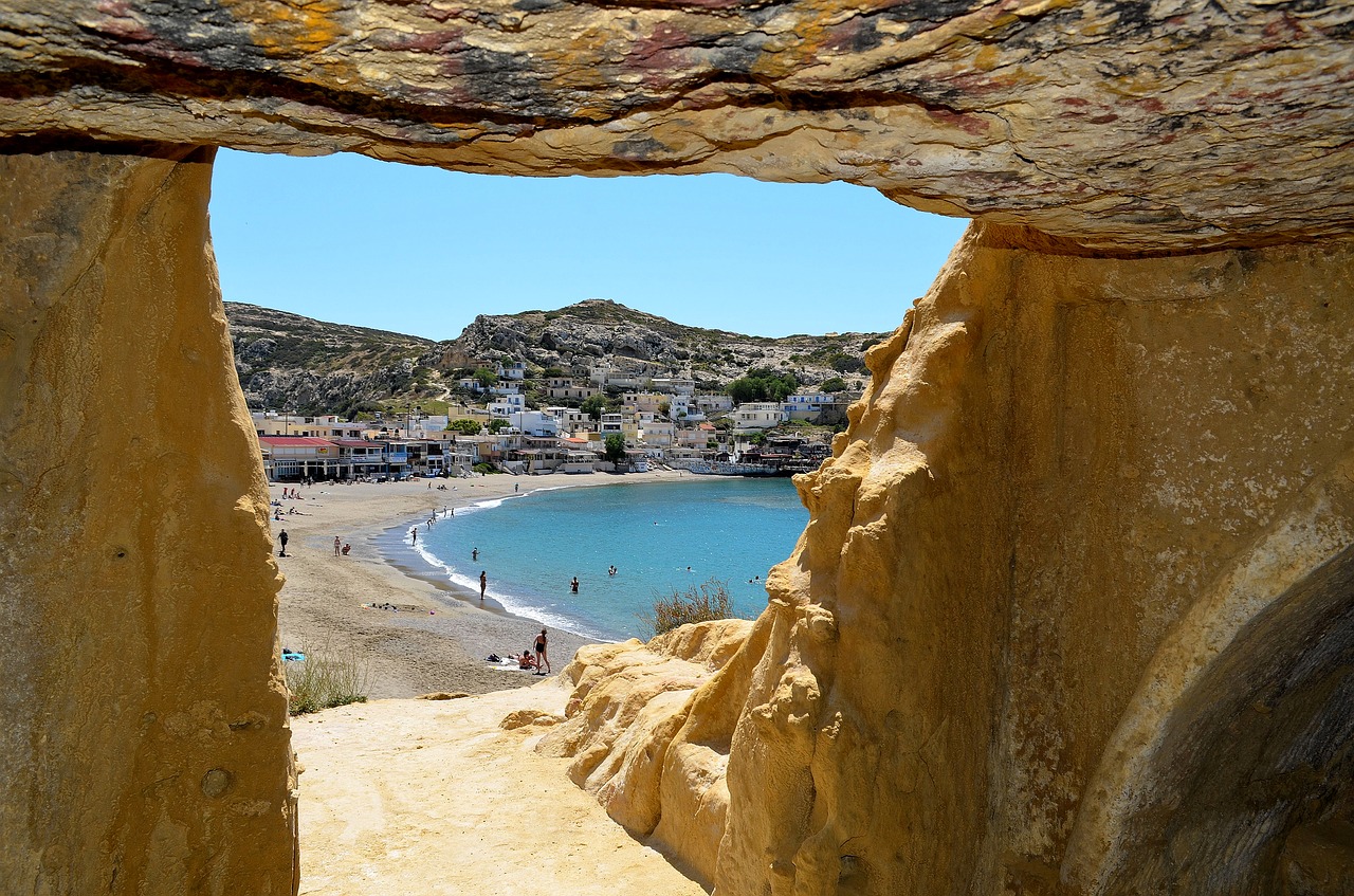 crete matala greek island free photo