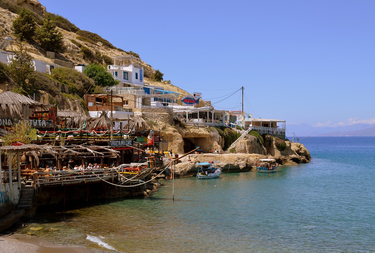 crete matala greek island free photo