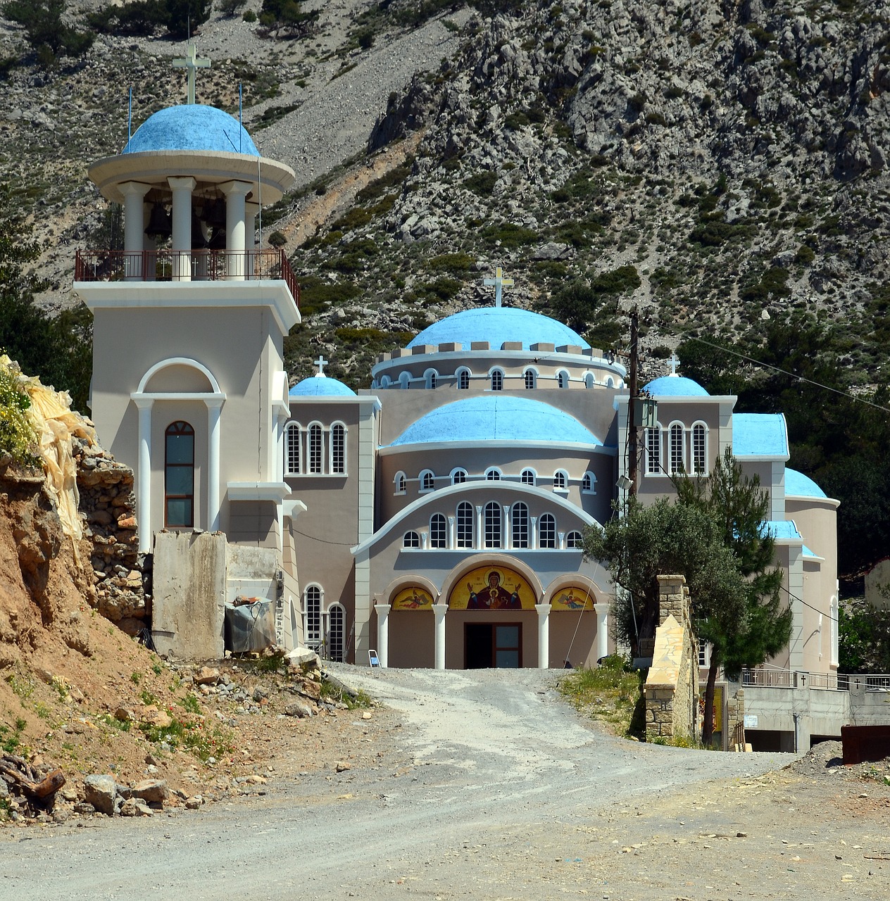 crete monastery monastery of agios nikolaos free photo