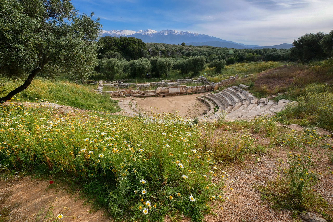 crete  greece  amphitheater free photo