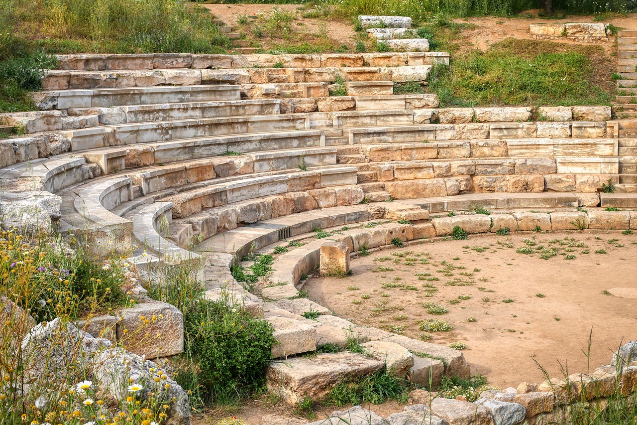 crete  greece  amphitheater free photo