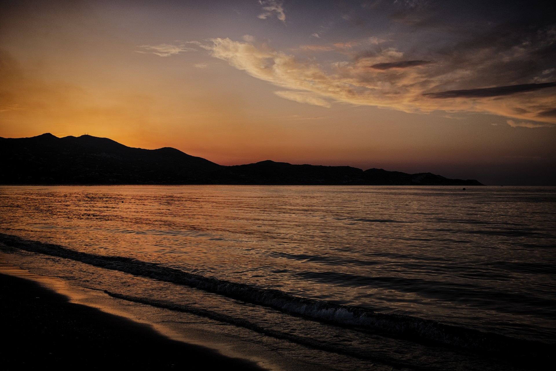 sunset crete heraklion free photo