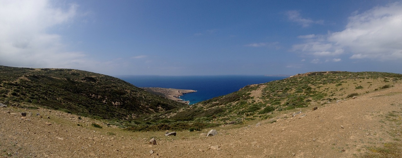 crete mountains sea free photo