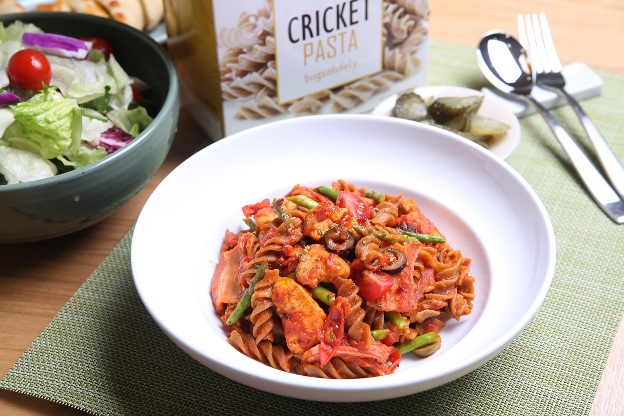 cricket cricket pasta edible insects free photo