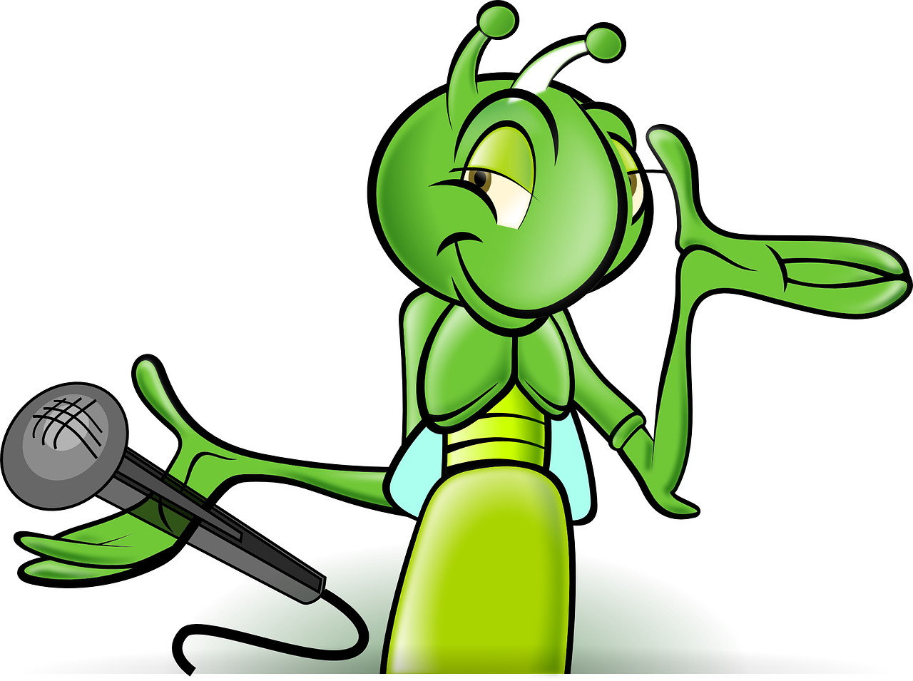 cricket microphone cartoon free photo
