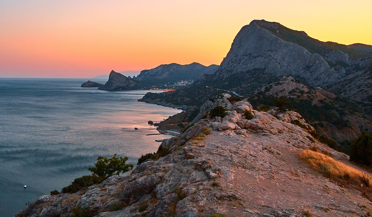 crimea sunset sea free photo