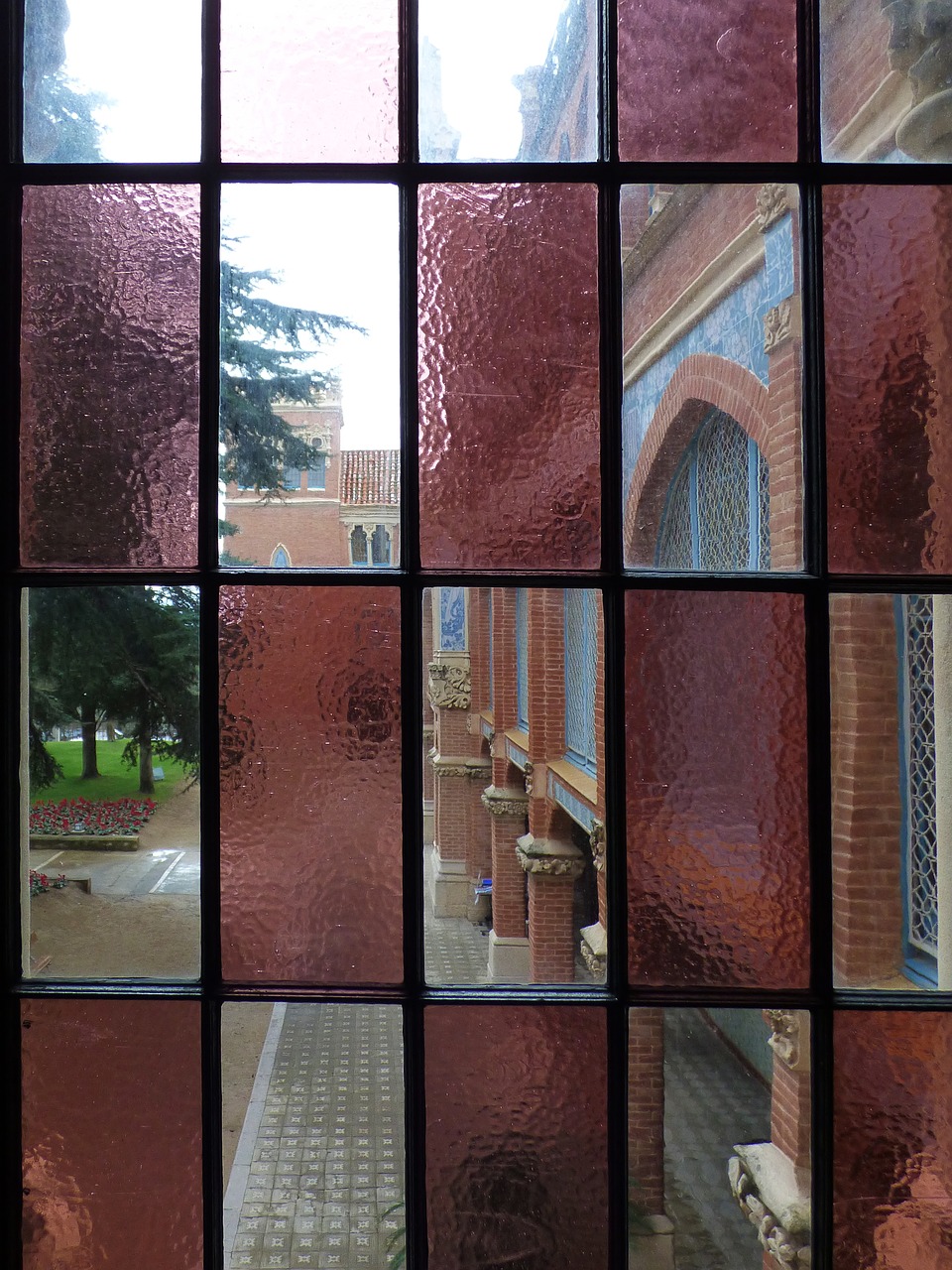 cristalera stained glass window catalan modernism free photo