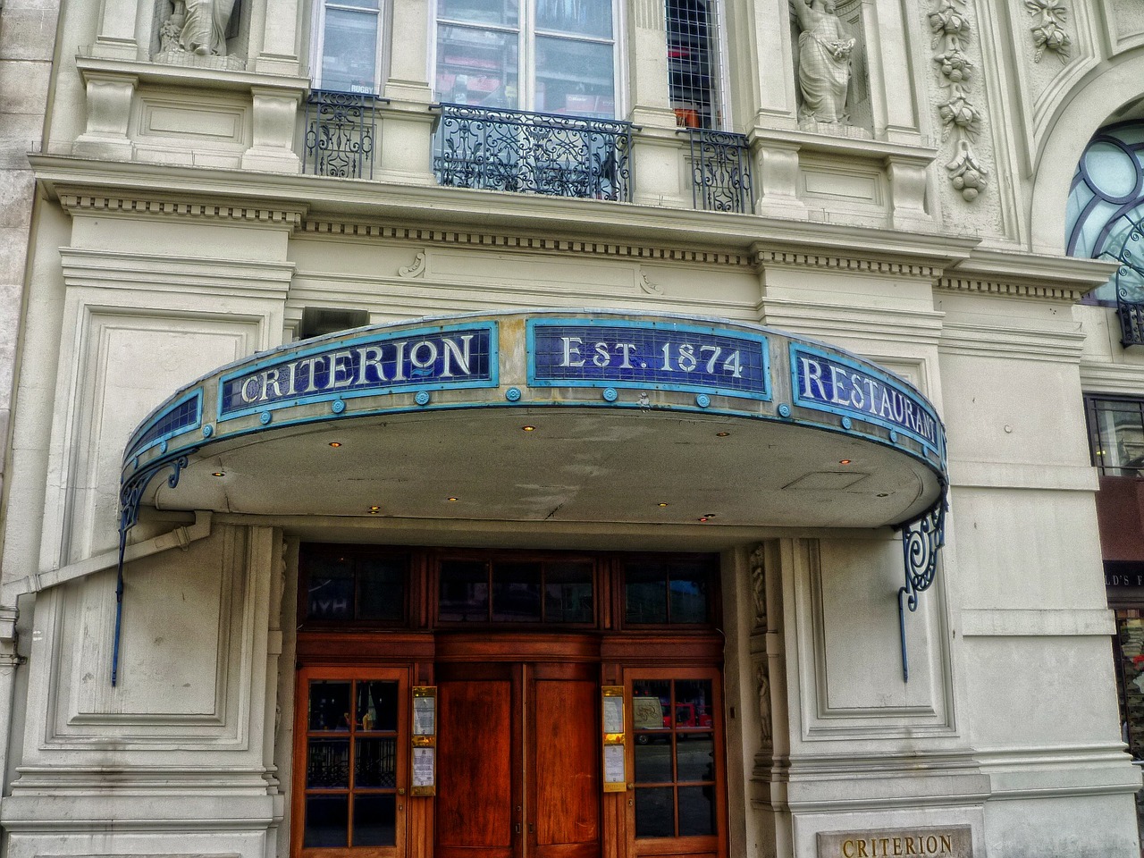 criterion restaurant sign building free photo