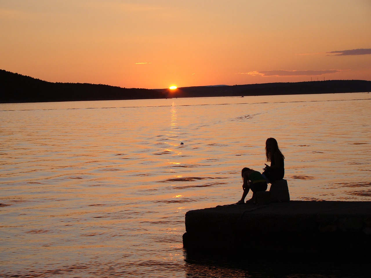 croatia sunset seaside free photo