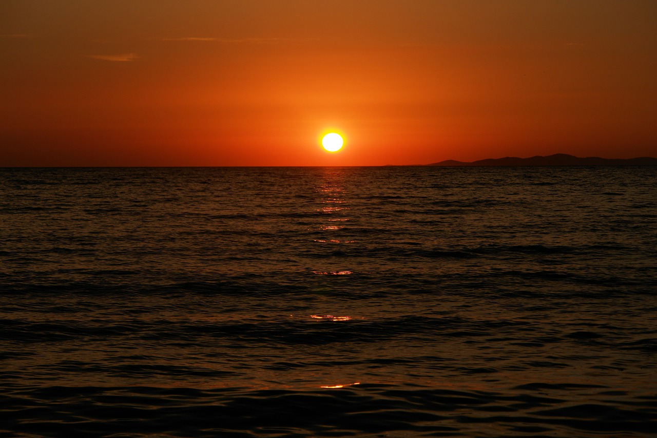 croatia sea sunset free photo