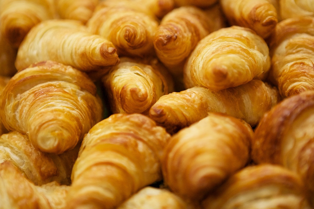 Edit free photo of Croissants,breakfast,baked goods,food,crispy ...