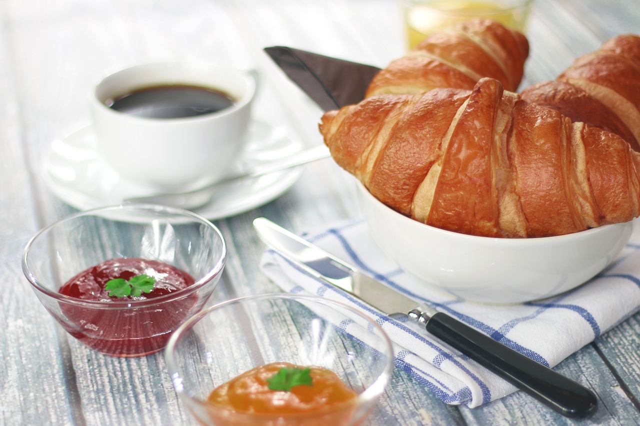 croissants jam marmalade free photo