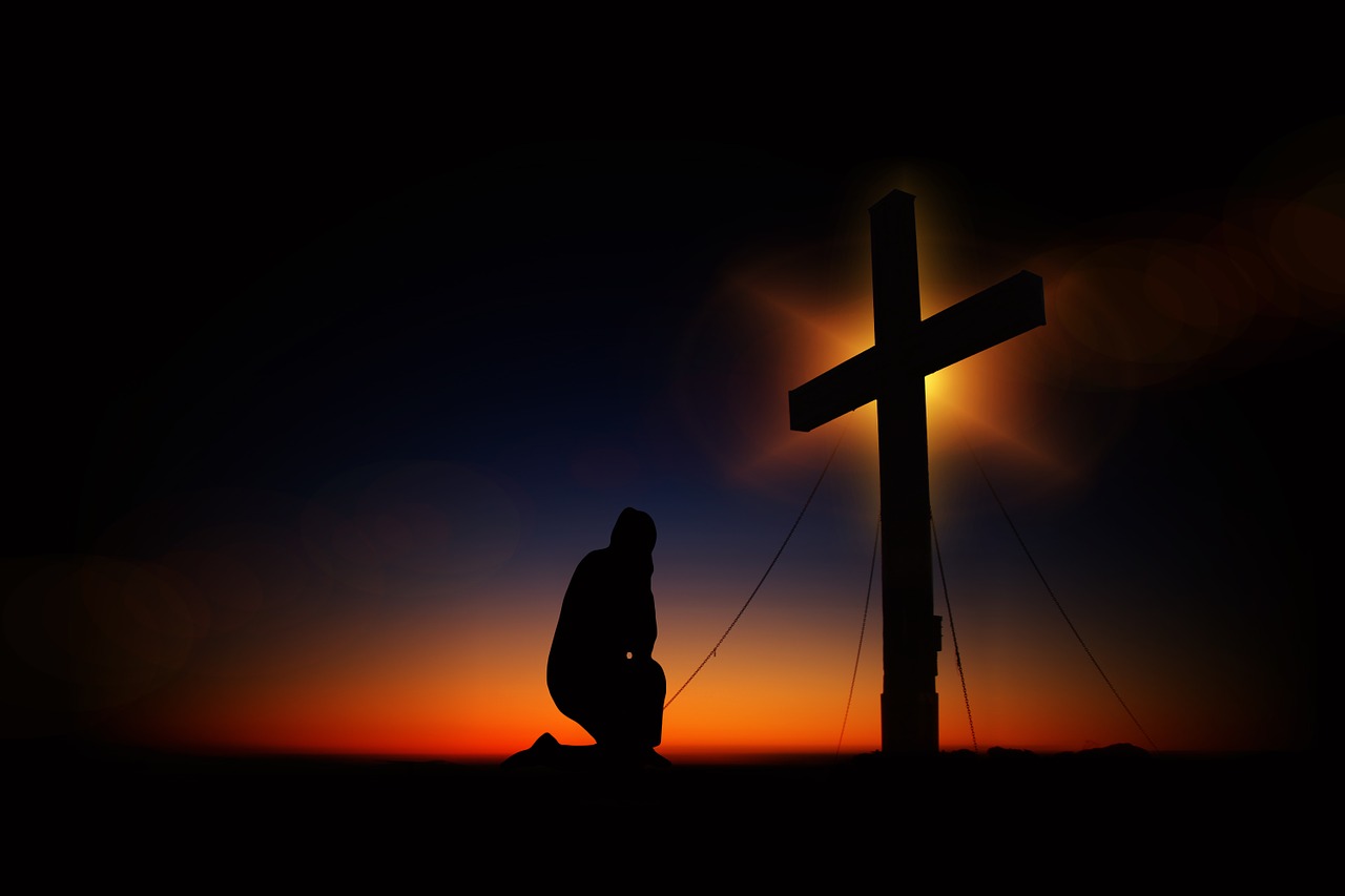 cross sunset humility free photo