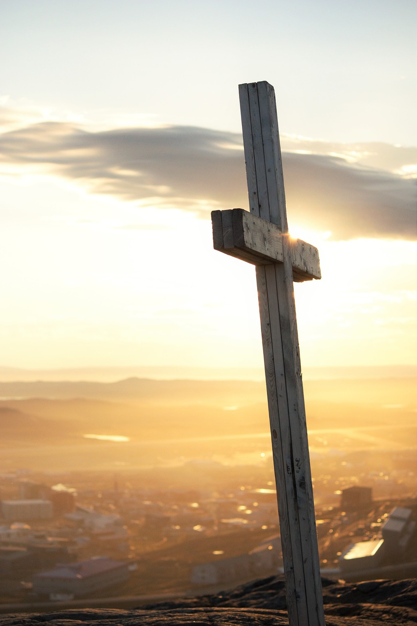 cross sunset clouds free photo