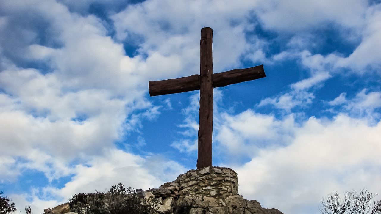 cross sky clouds free photo