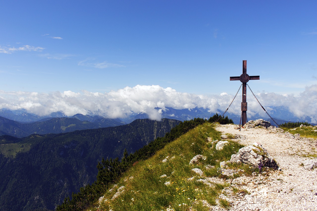 cross mountain landscape free photo