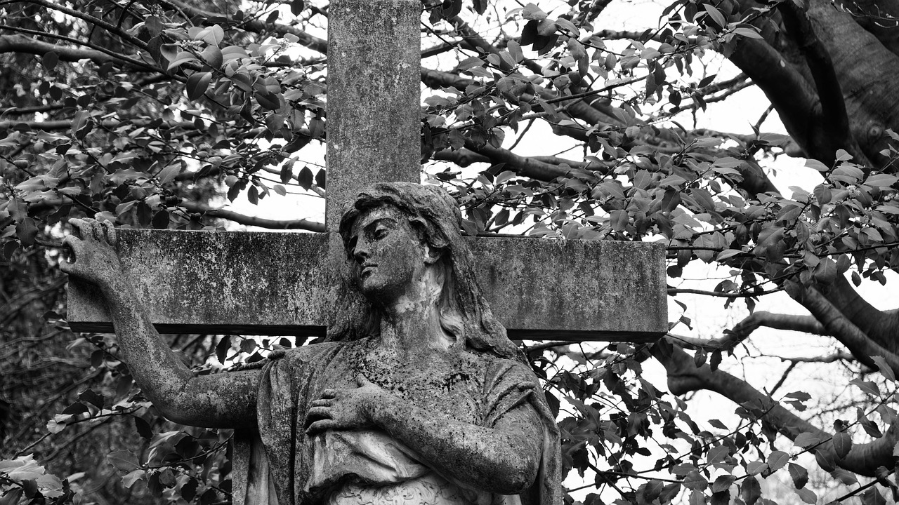 cross cemetery statue free photo