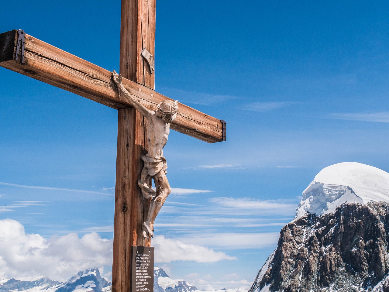 cross valais mountains free photo