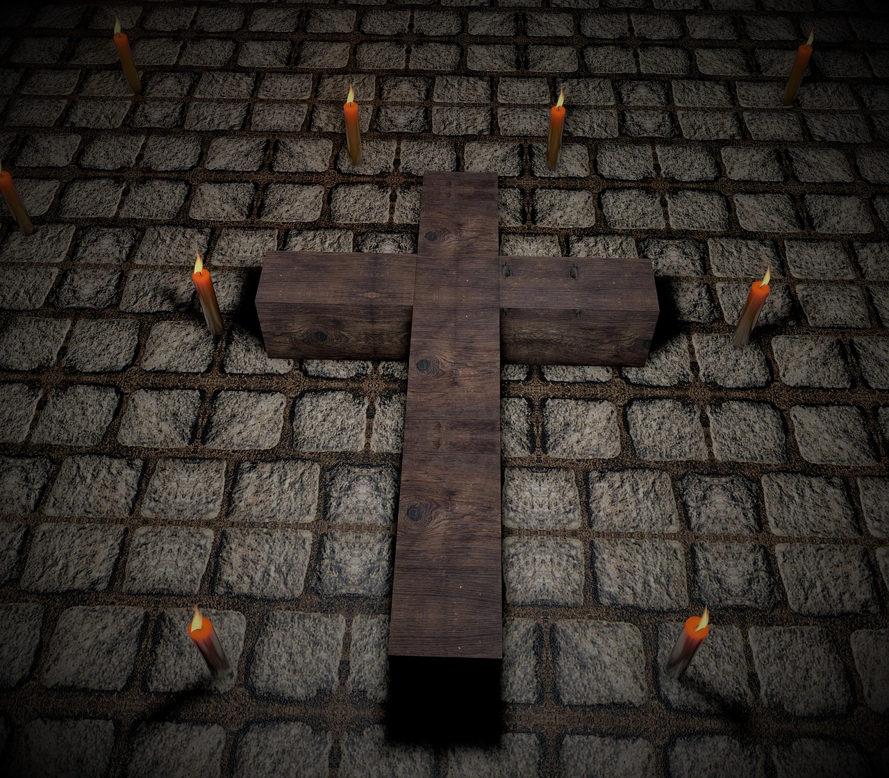 cross  candles  christianity free photo
