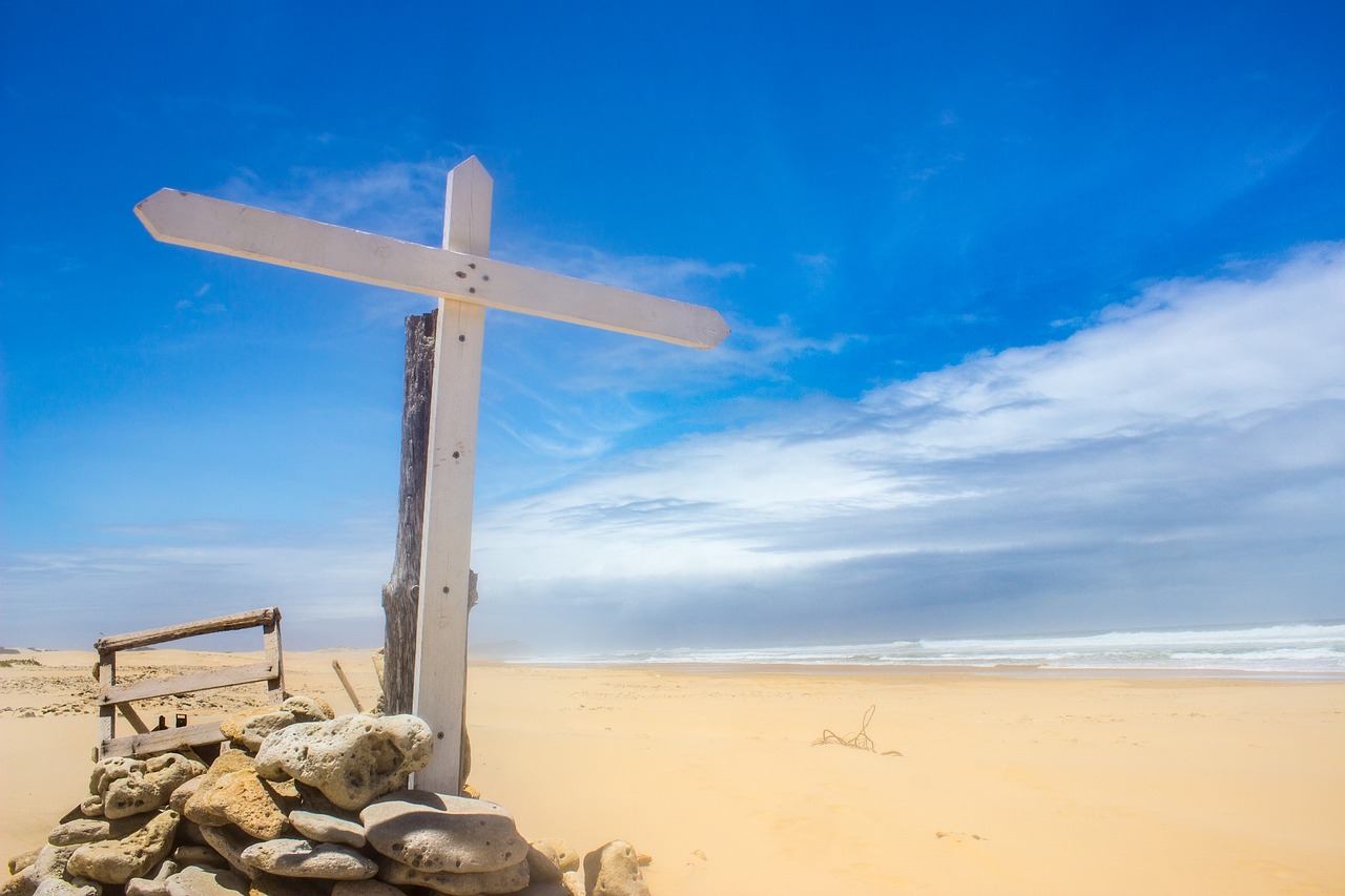 cross  beach  landscape free photo