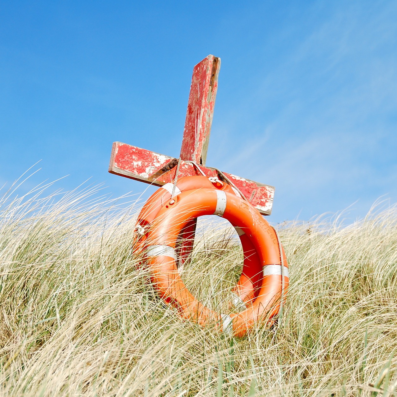 cross saved beach free photo