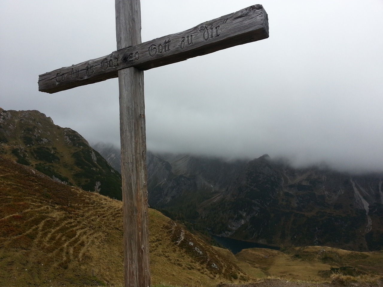 cross mountain top free photo