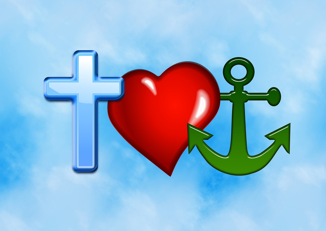 cross heart anchor free photo