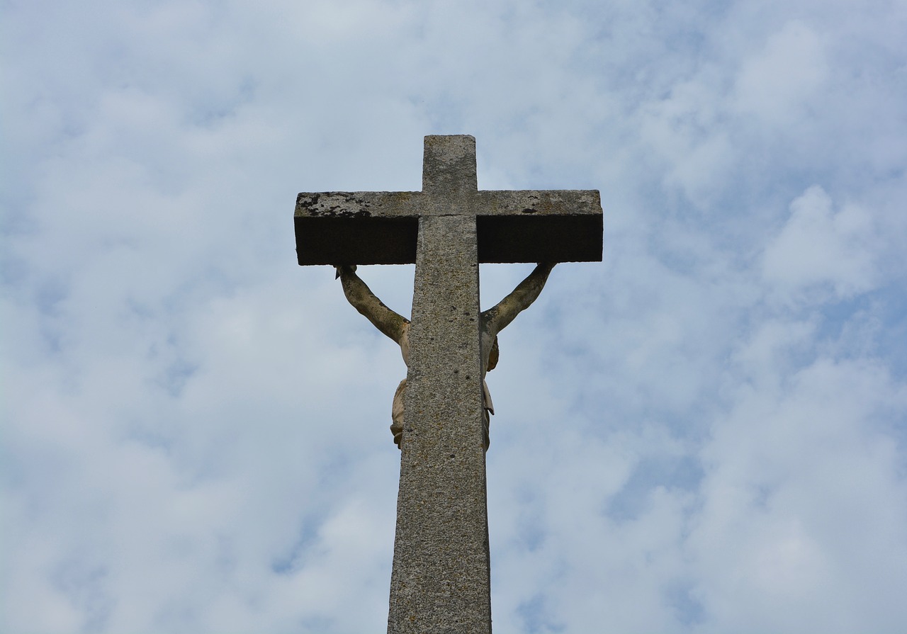 cross of jesus cross stone monument free photo
