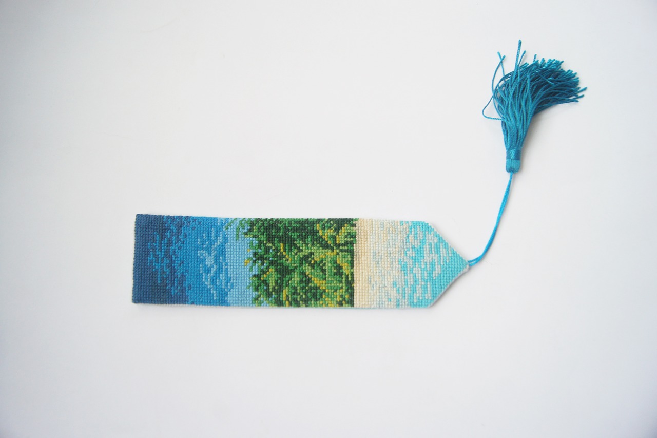 cross stitch bookmark tassel free photo