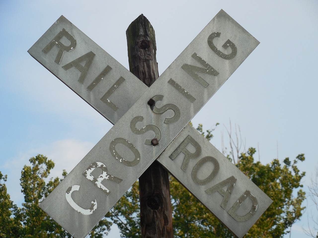 crossing railroad train free photo