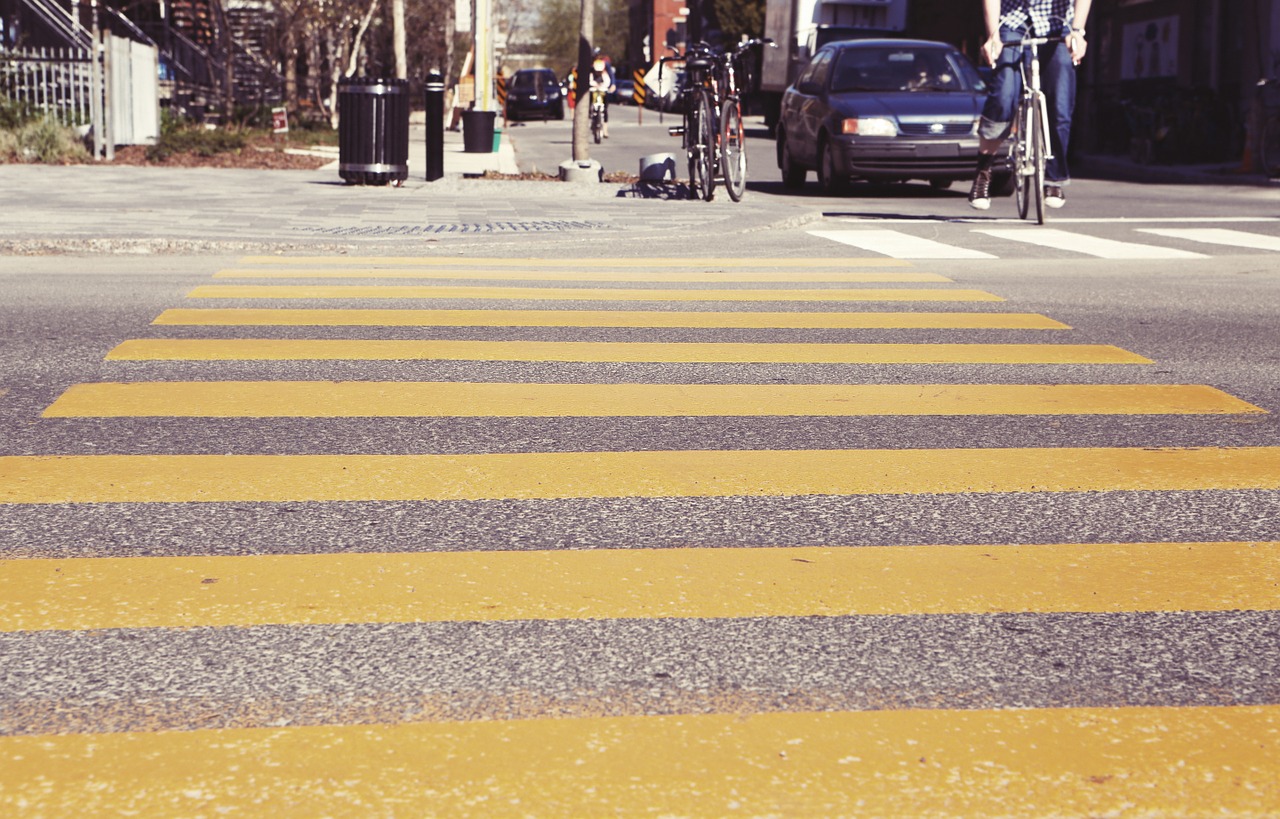 crosswalk pedestrian crossing stripes free photo