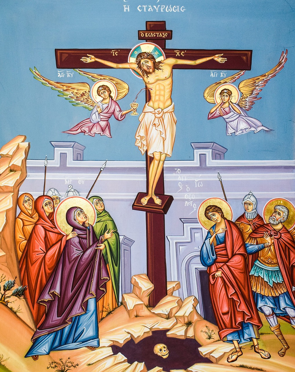 crucifixion of christ iconography painting free photo