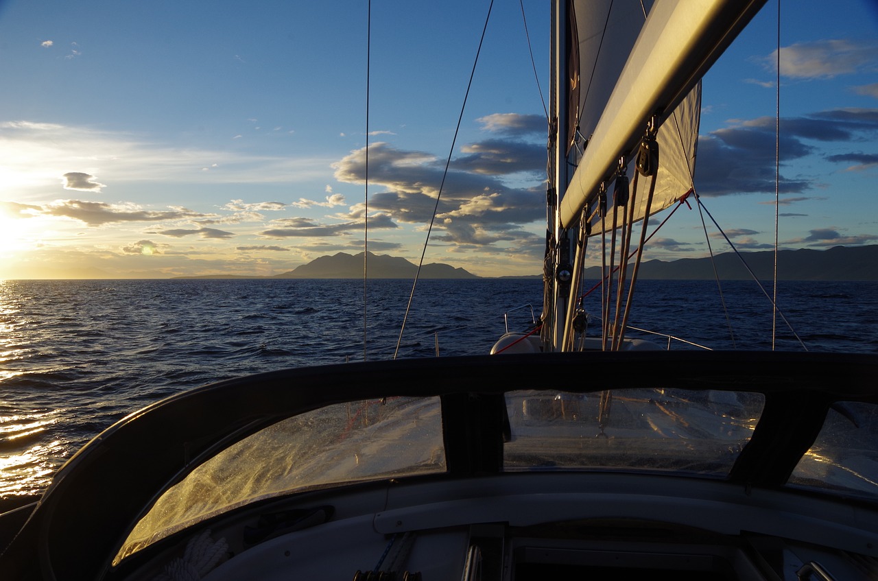 cruise the ship of the sea sunset free photo