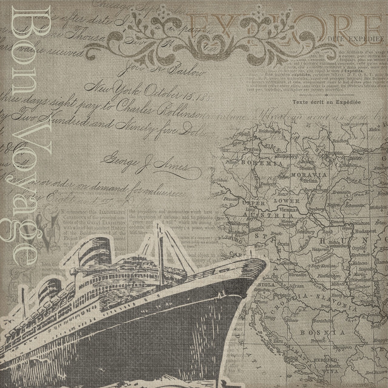 cruise bon voyage map free photo