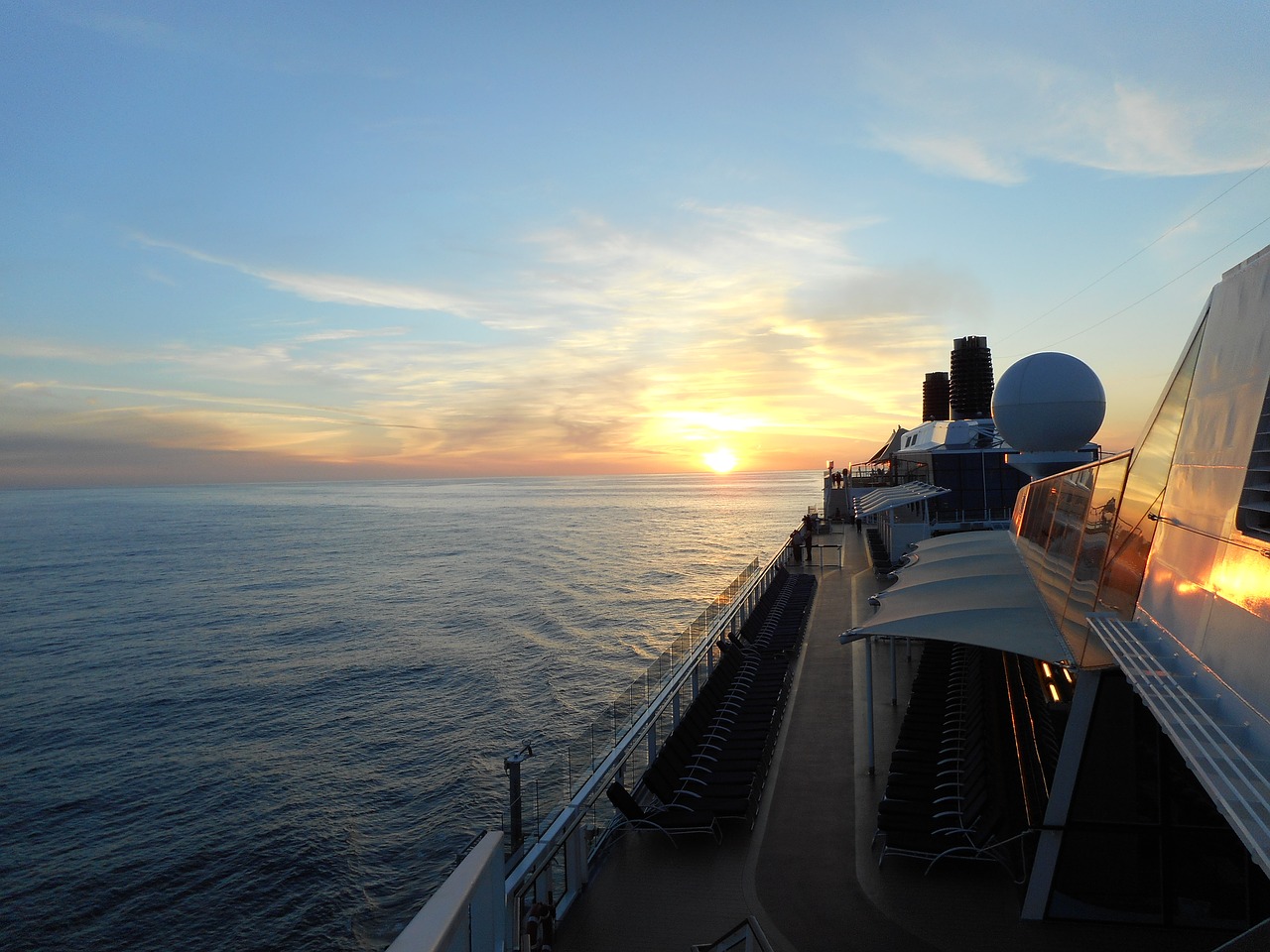 cruise  ship  sunset free photo