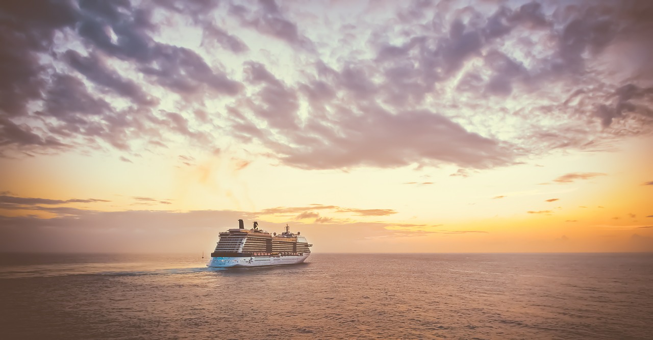 cruise ship sunset free photo