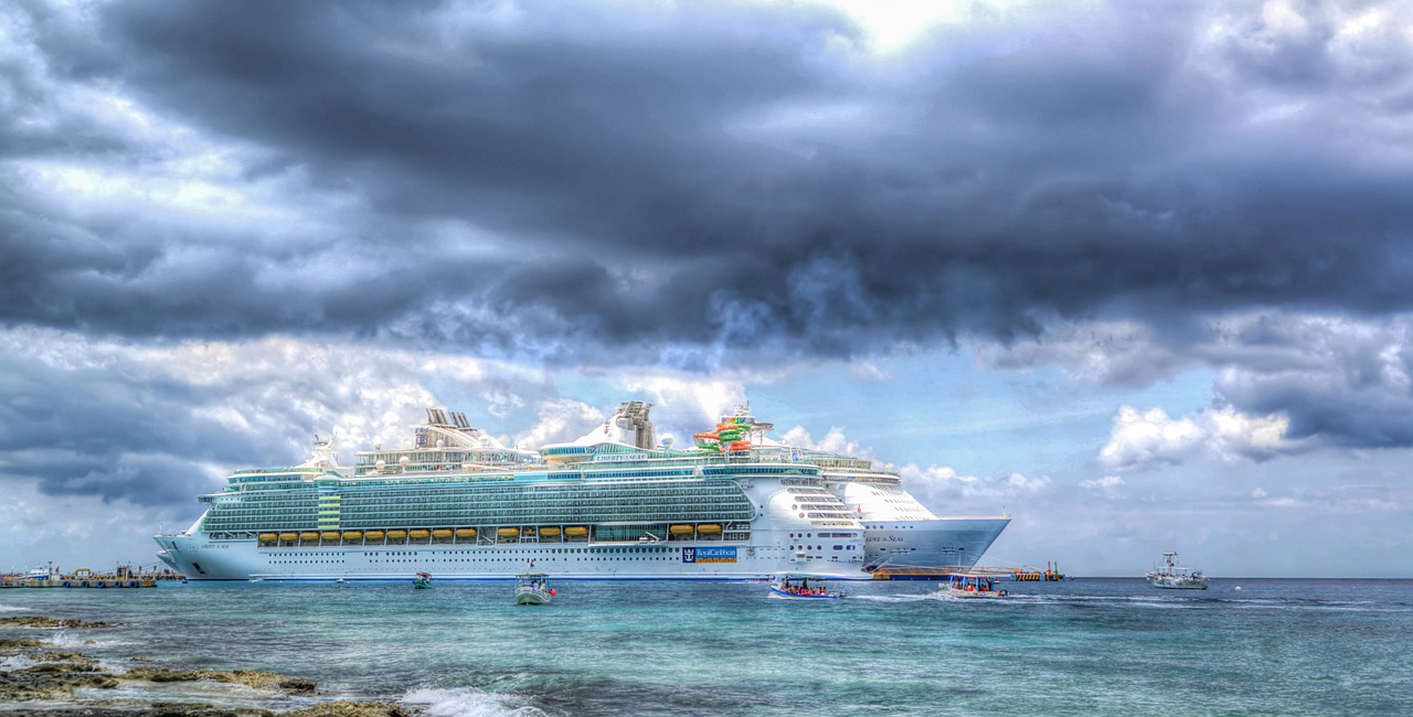 cruise ship caribbean clouds free photo