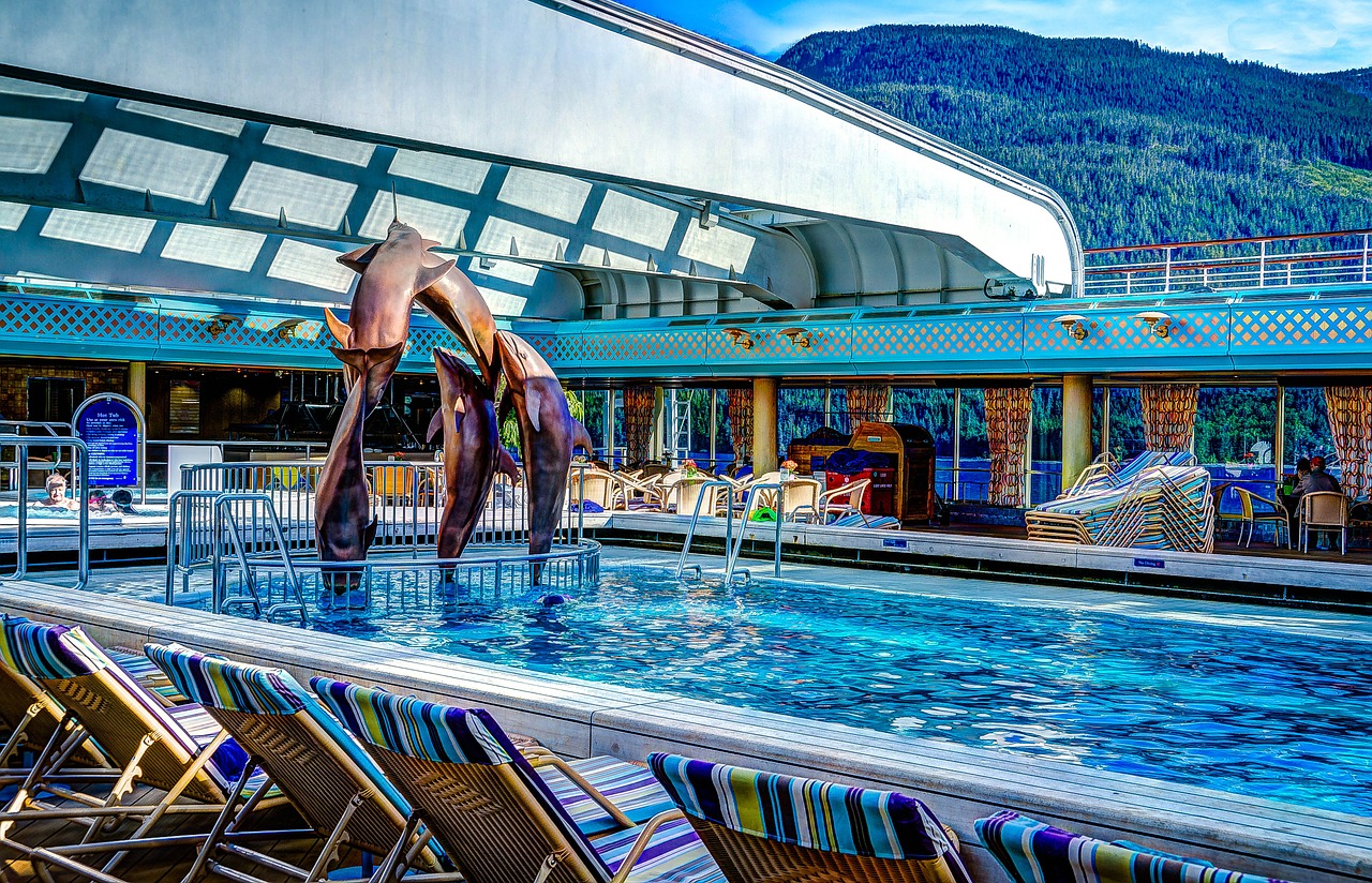 cruise ship deck of ship pool free photo