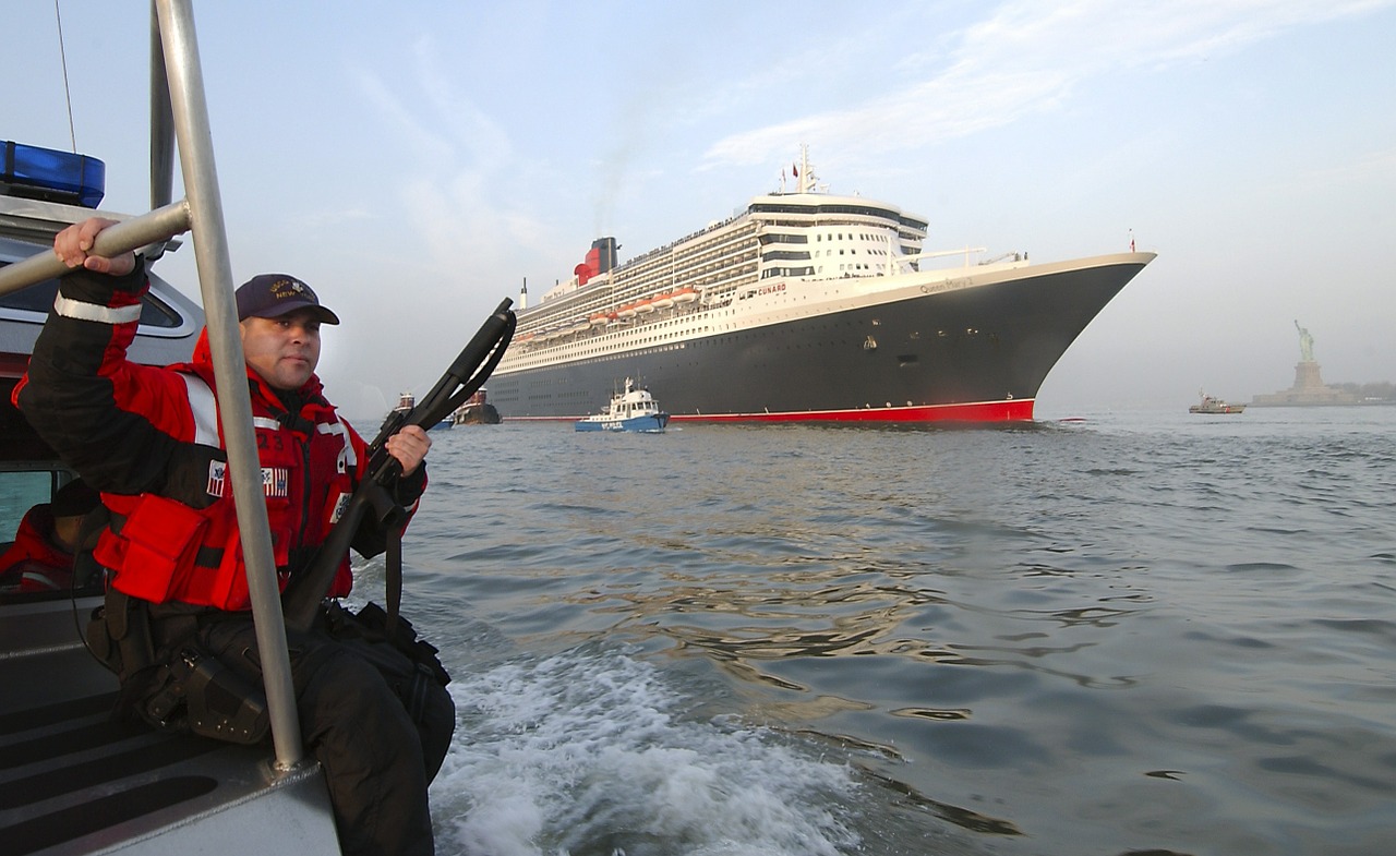 cruise ship queen mary 2 coast guard security free photo