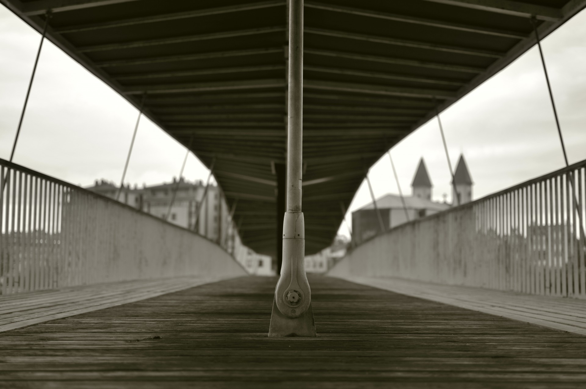 bridge perspective monochrome free photo