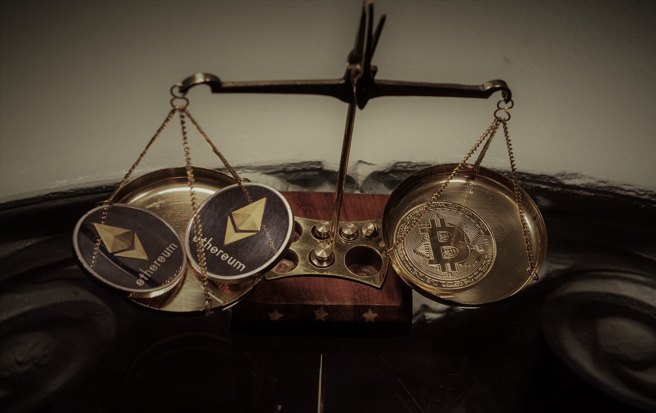 cryptocurrency  balance  scale free photo