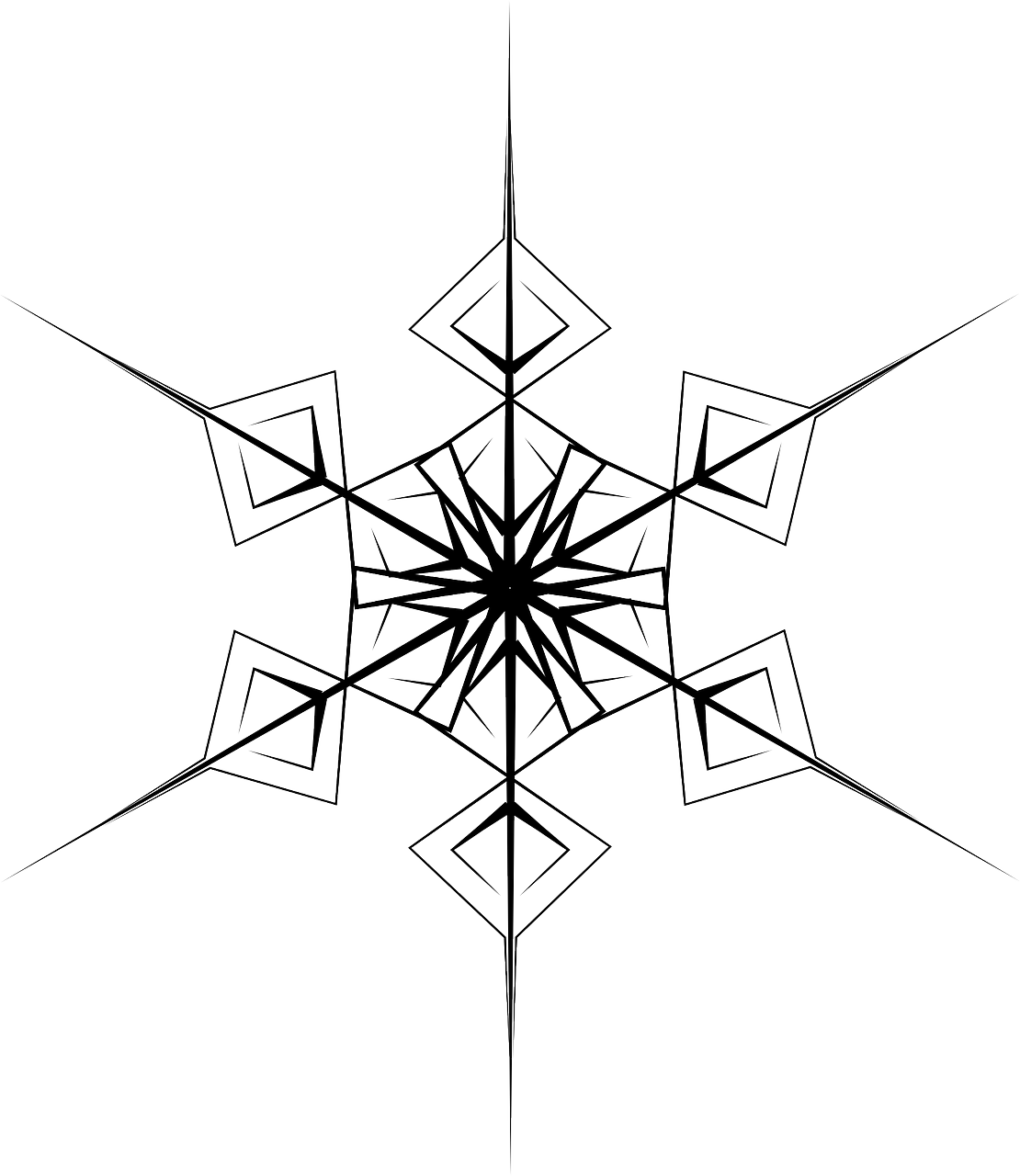 crystal hexagonal snowflake free photo