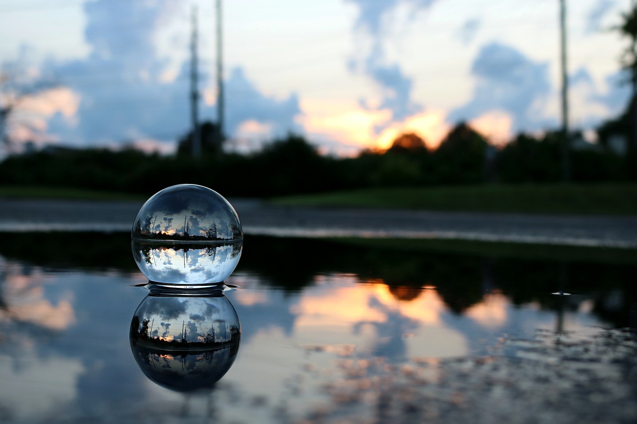 crystal ball  sunset  nature free photo