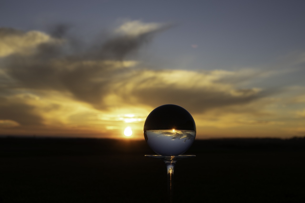 crystal ball  sunset  clouds free photo