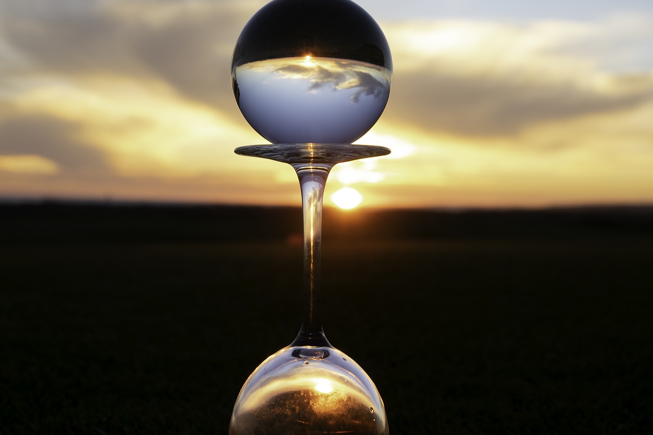 crystal ball  sunset  horizon free photo